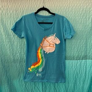 Threadless - fat unicorn with jet pack t-shirt - size Large (fits like a medium)